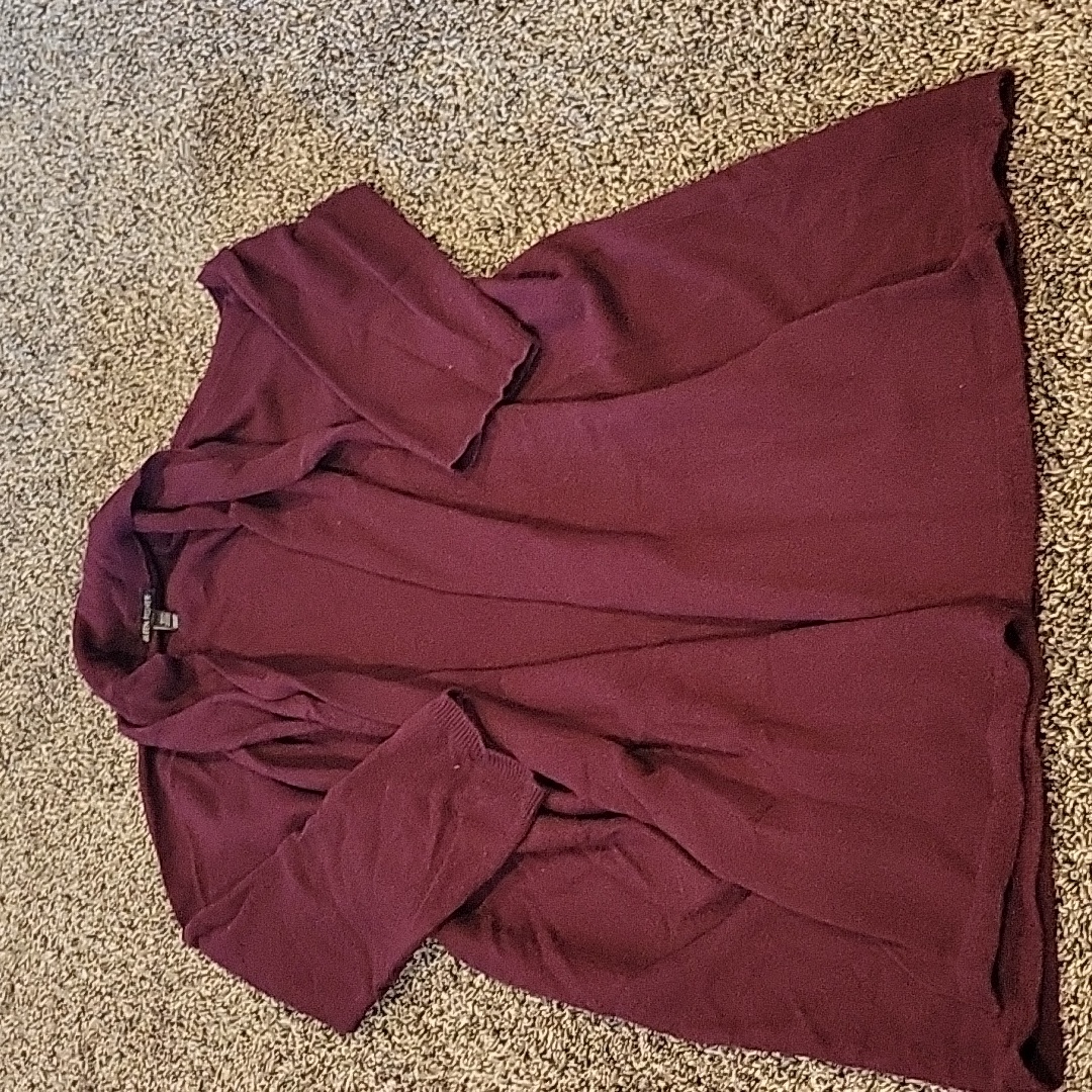 100% Cachemire Eileen Fisher Burgundy Cardigan